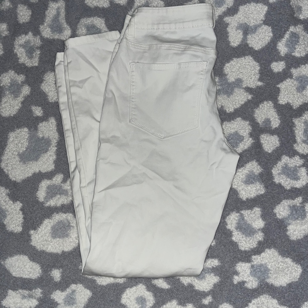 Plain white dress pants.